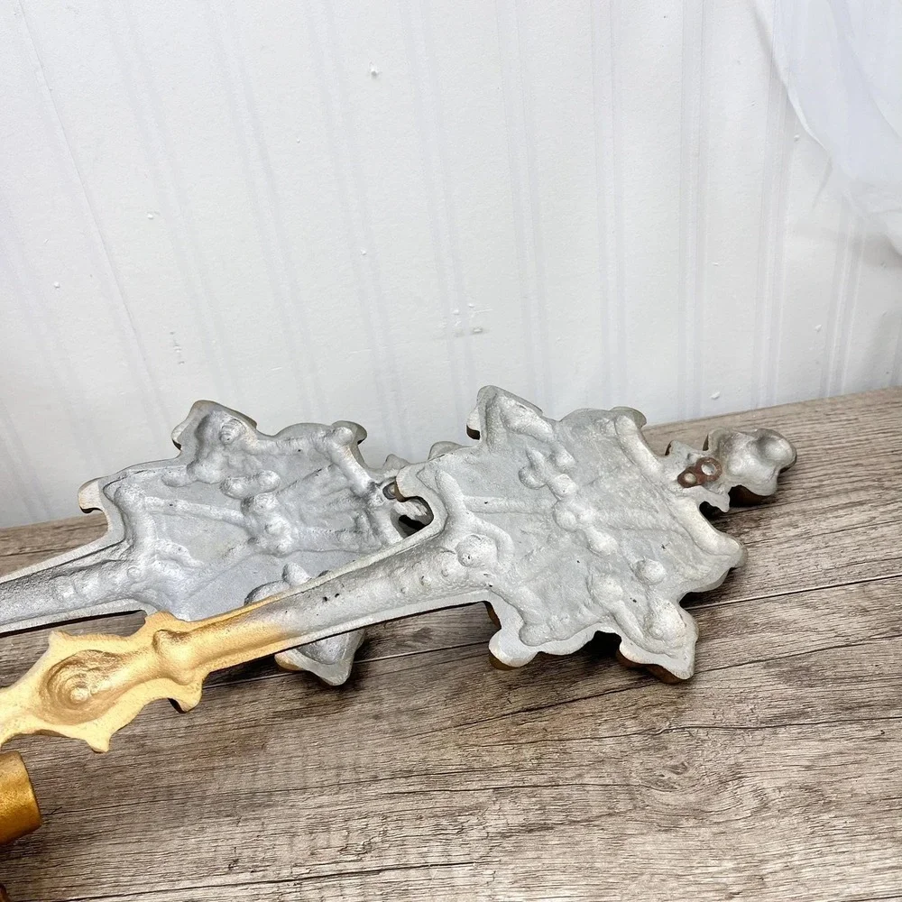 Vintage Hoda Gilt Wall Sconce Pair | 16" Ornate Gold Taper Candle Holders